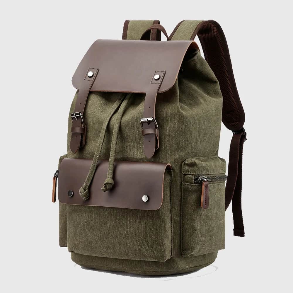 Canvas leather backpack | Product Image
