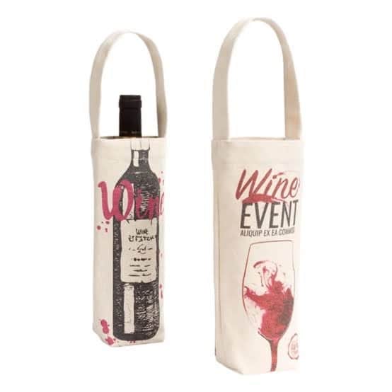 Logo Printed Cotton Wine Bags